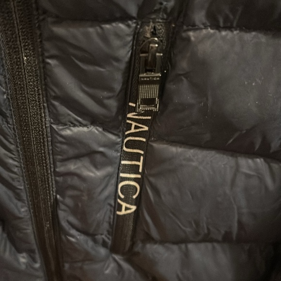 Nautica Blue Puffer Jacket Quilted Design High Collar - Picture 2 of 10